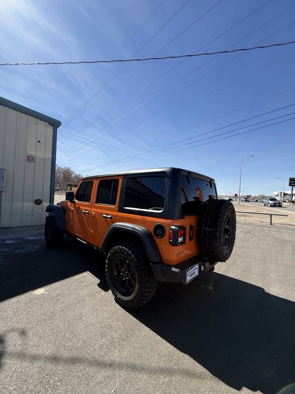 Tinted orange Jeep Wrangler
