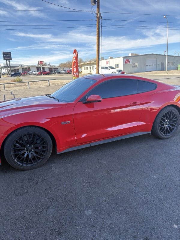 Tinted red Ford Mustang