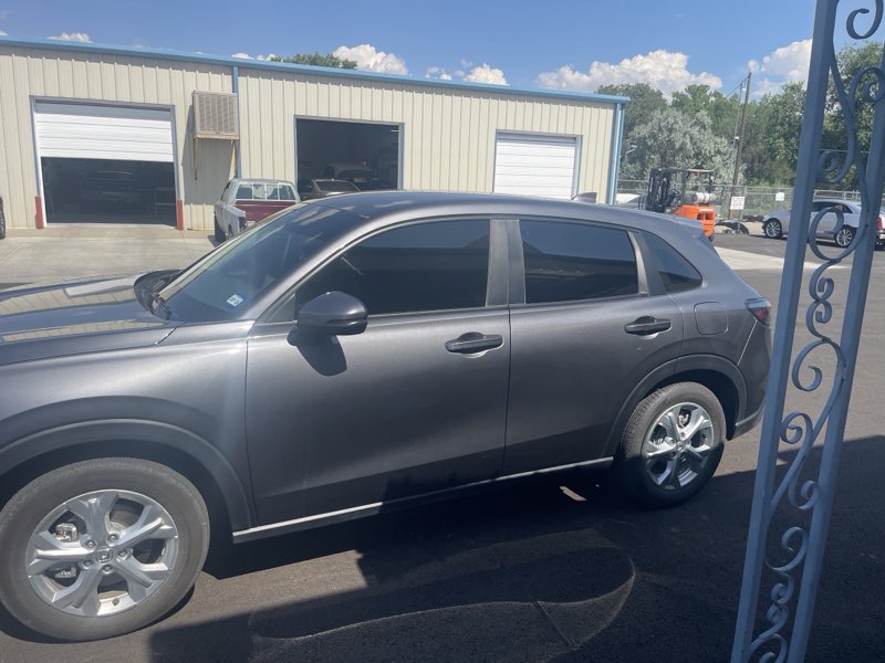 Freshly tinted grey Honda SUV
